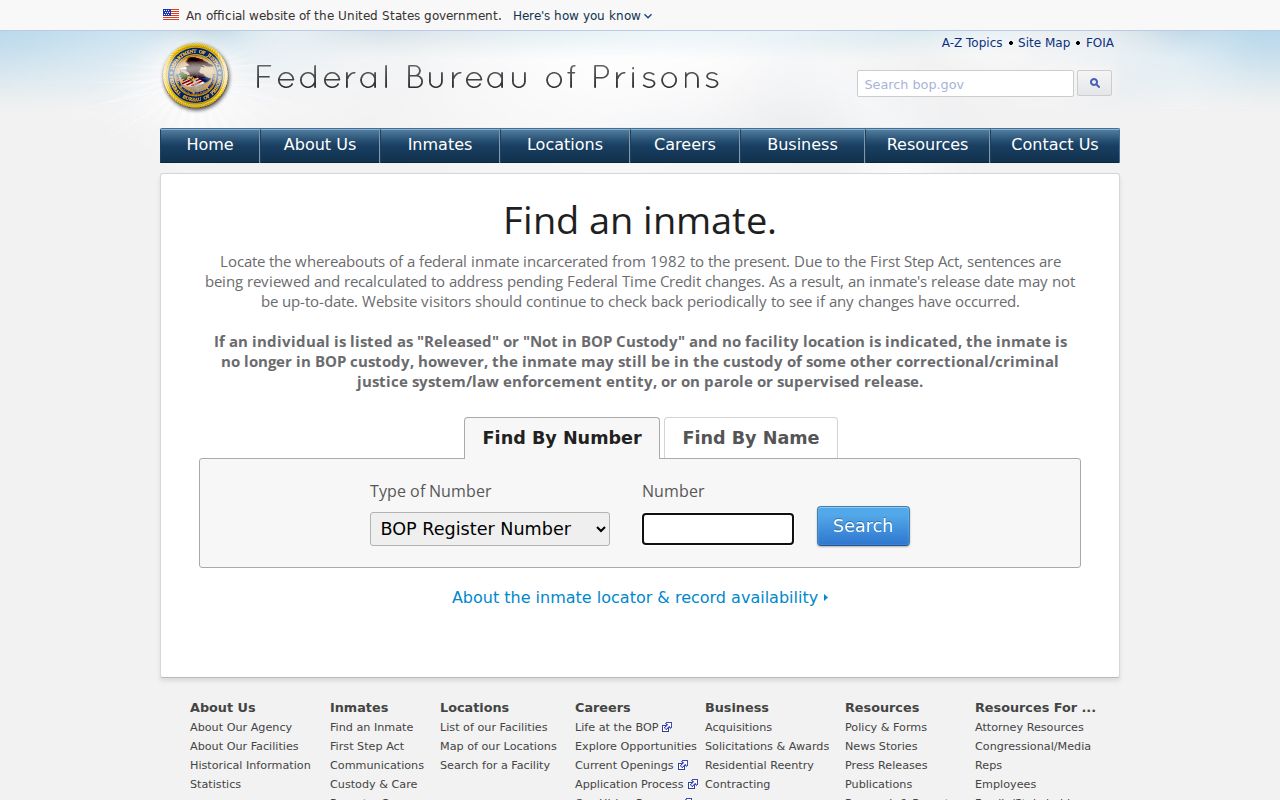 Lane County arrest lookup federal inmate locator