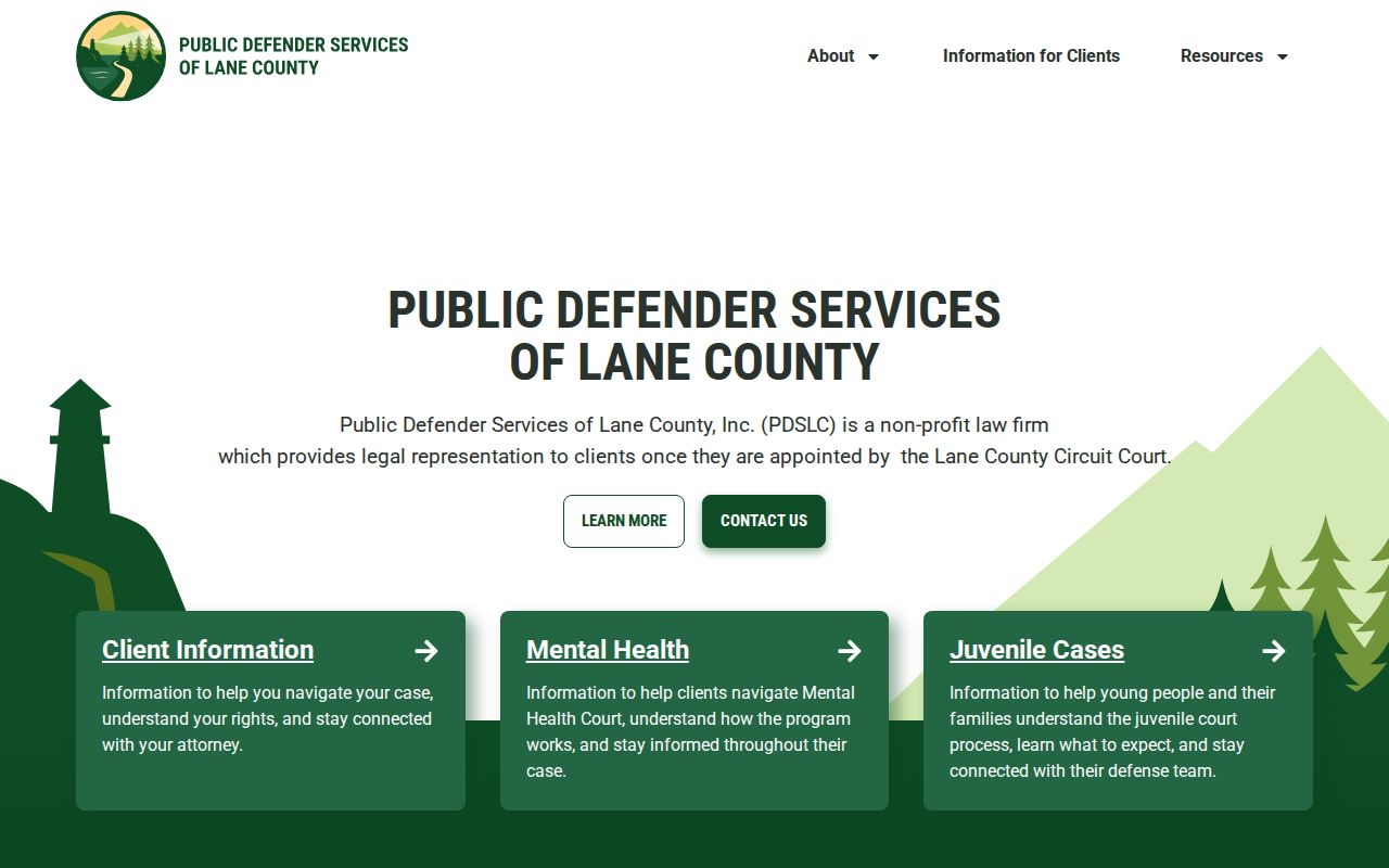 Lane County criminal court case public defender services information