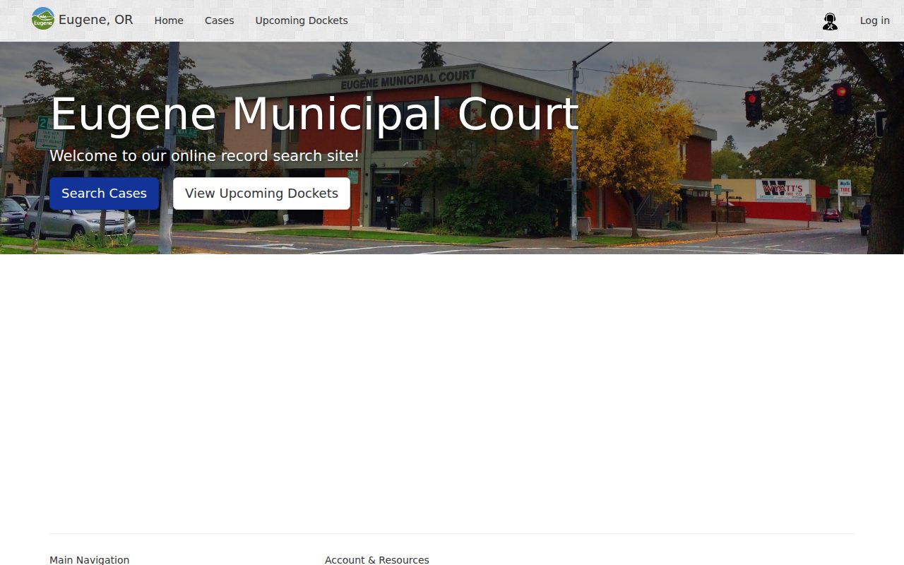 Lane County Eugene criminal records municipal case search
