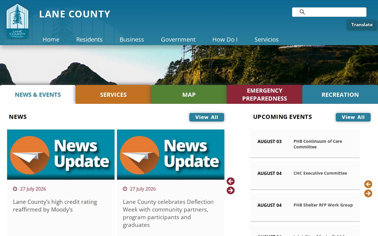 Lane County criminal history government records hub