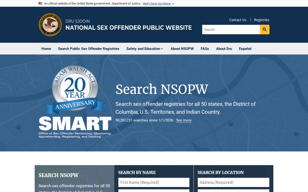 Lane County sex offender search through the national registry
